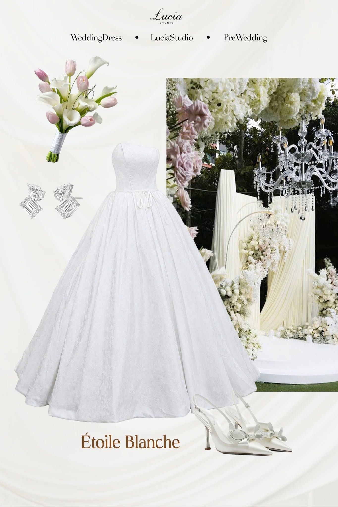Phối váy cưới cùng phụ kiện cùng Lucia Studio