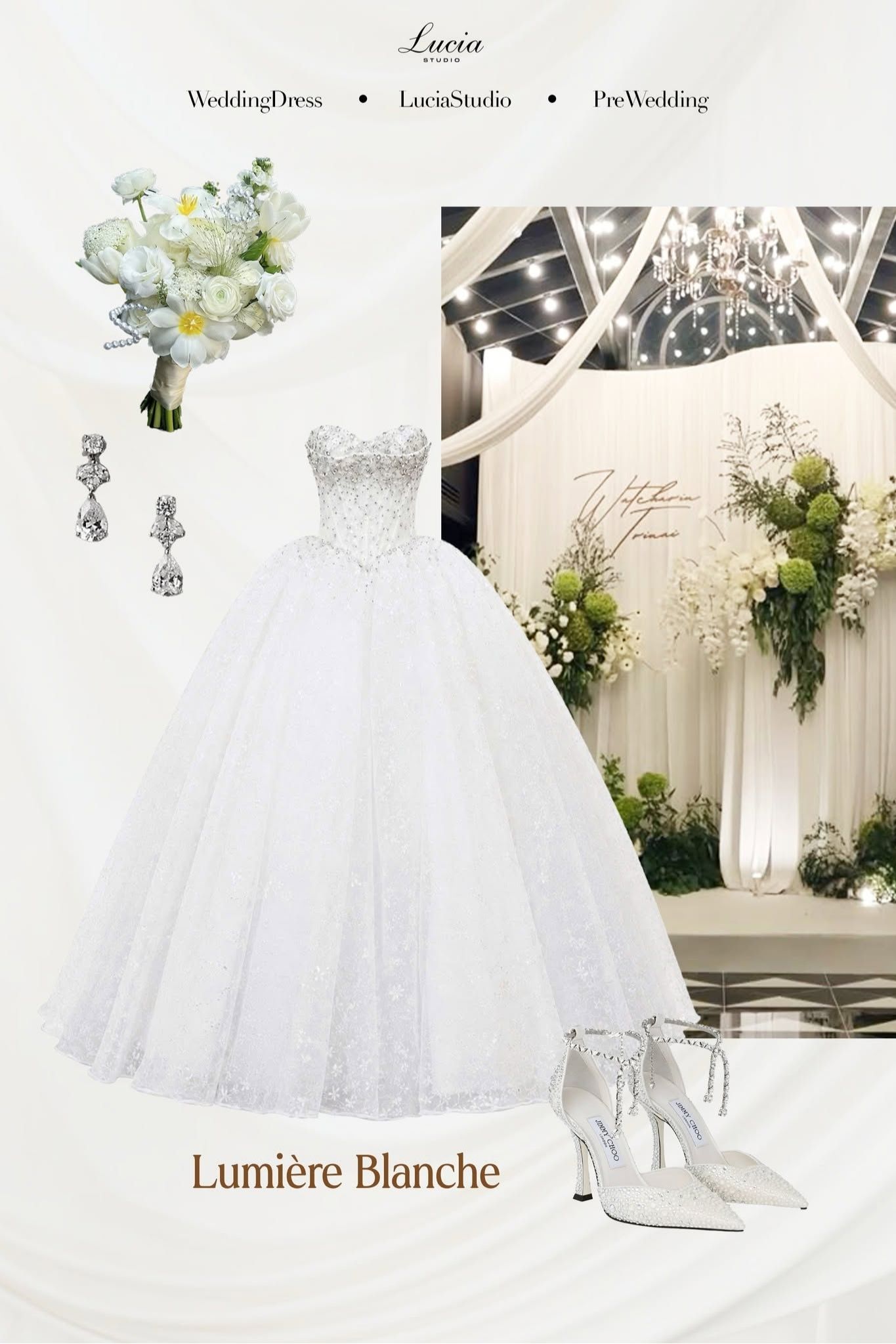Phối váy cưới cùng phụ kiện cùng Lucia Studio