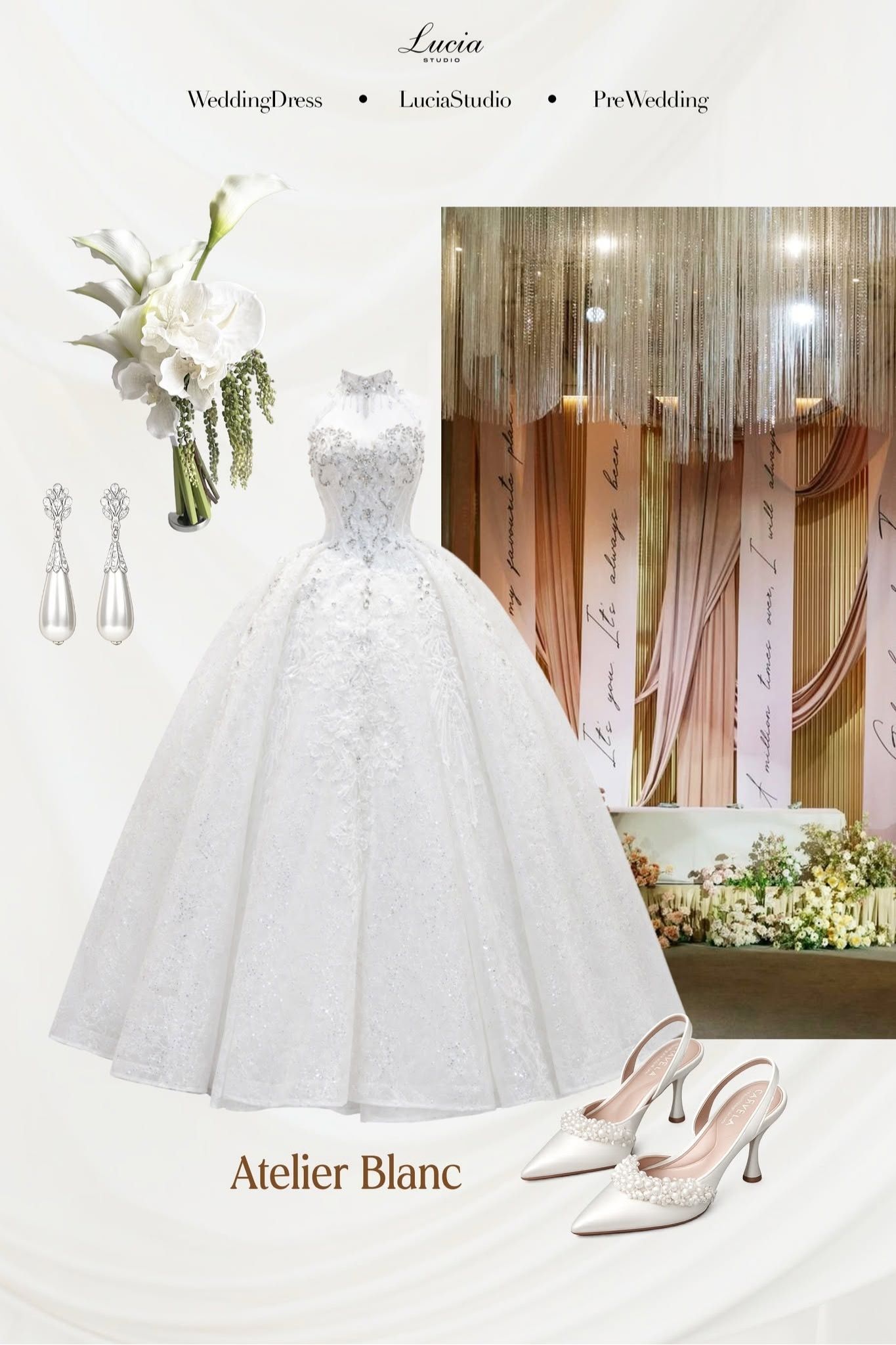 Phối váy cưới cùng phụ kiện