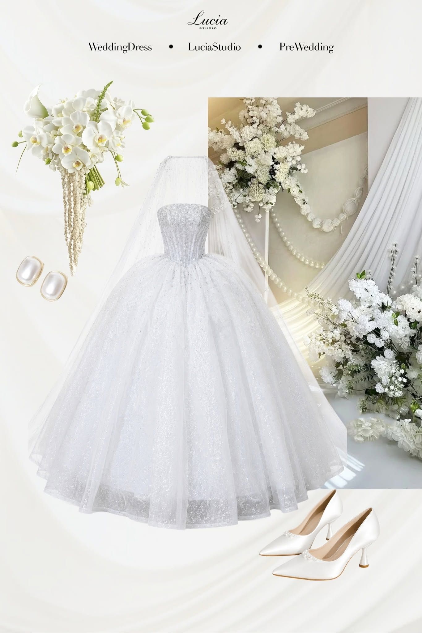 Phối váy cưới cùng phụ kiện
